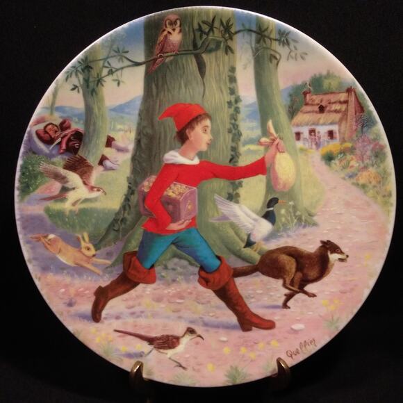Vintage Limoges Collector Plate Tom Thumb-Le Petit Poucet Perrault Quellier - Picture 1 of 14
